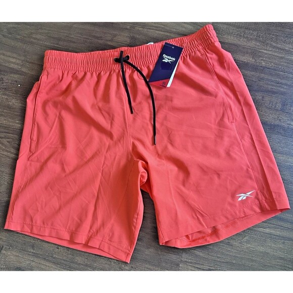 Reebok Other - Reebok Men's Regular-Fit Moisture-Wicking 9" Woven Drawstring Shorts Orange XL